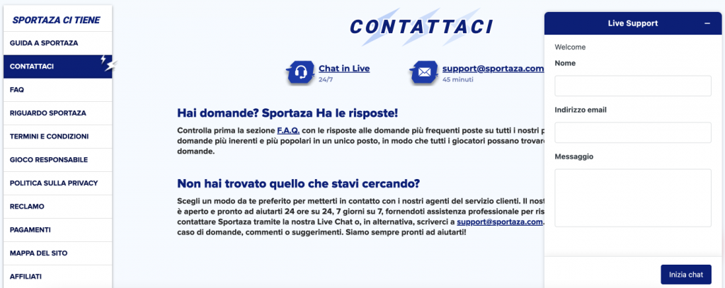 sportaza live support